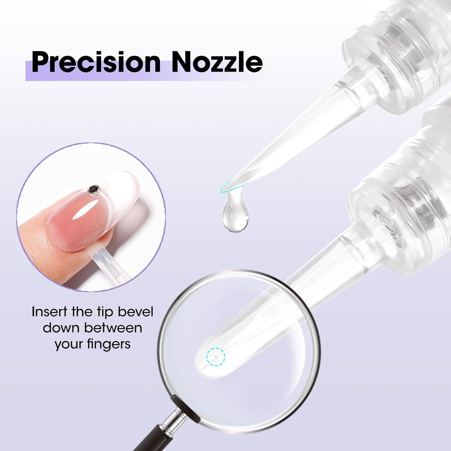 Dual-Action 2 Pcs Nail Glue Remover with Precision Nozzle for Effortless Removal