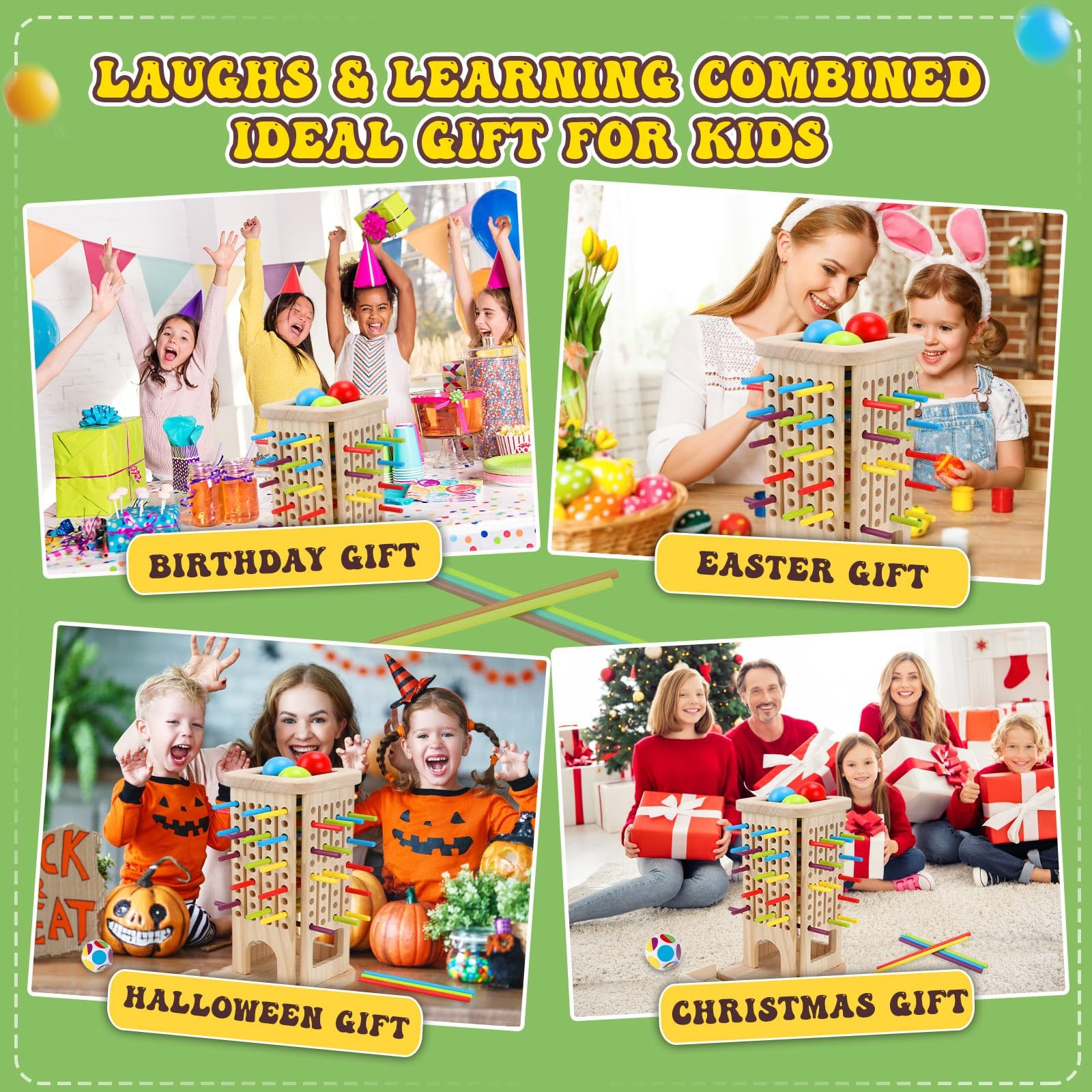 Britik Montessori Wooden Board Games for Kids 3-8 Years: Medium, Multicolored