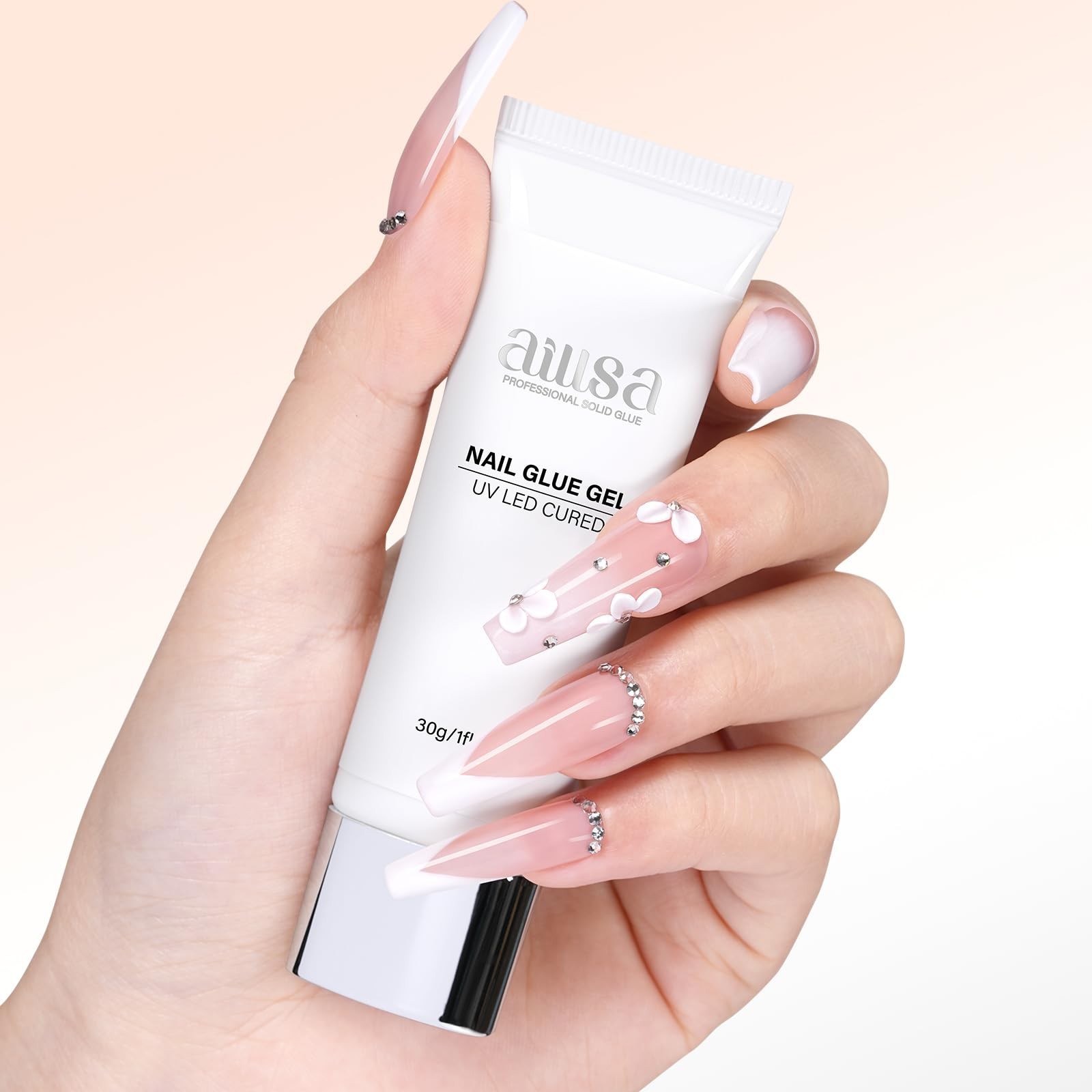 Strong Gel Nail Glue for Tips & Acrylic Nails, UV/LED Curing, Long Lasting 30g