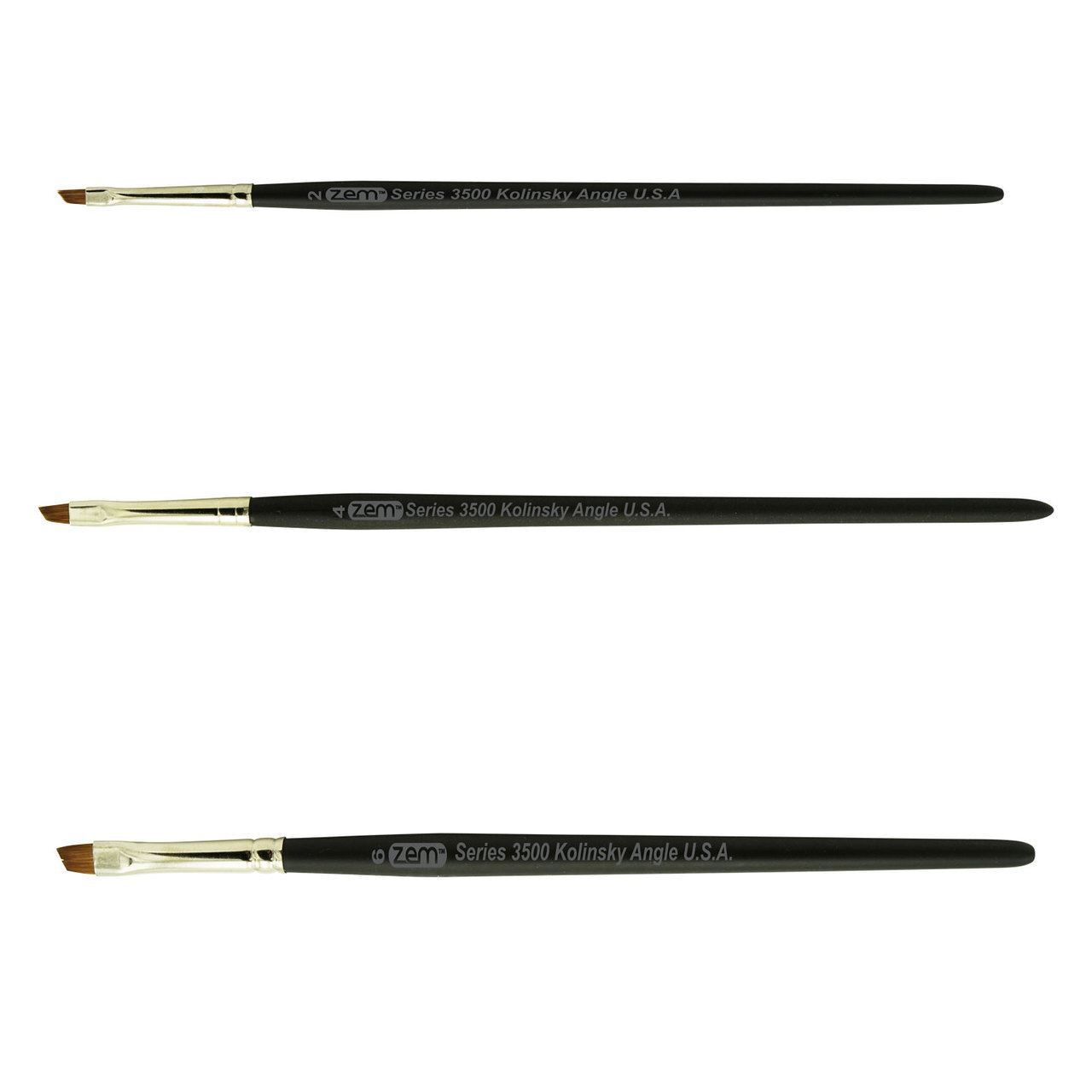 AS-82 Kolinsky Pure Sable Angle Shader Brush Set 3 pcs
