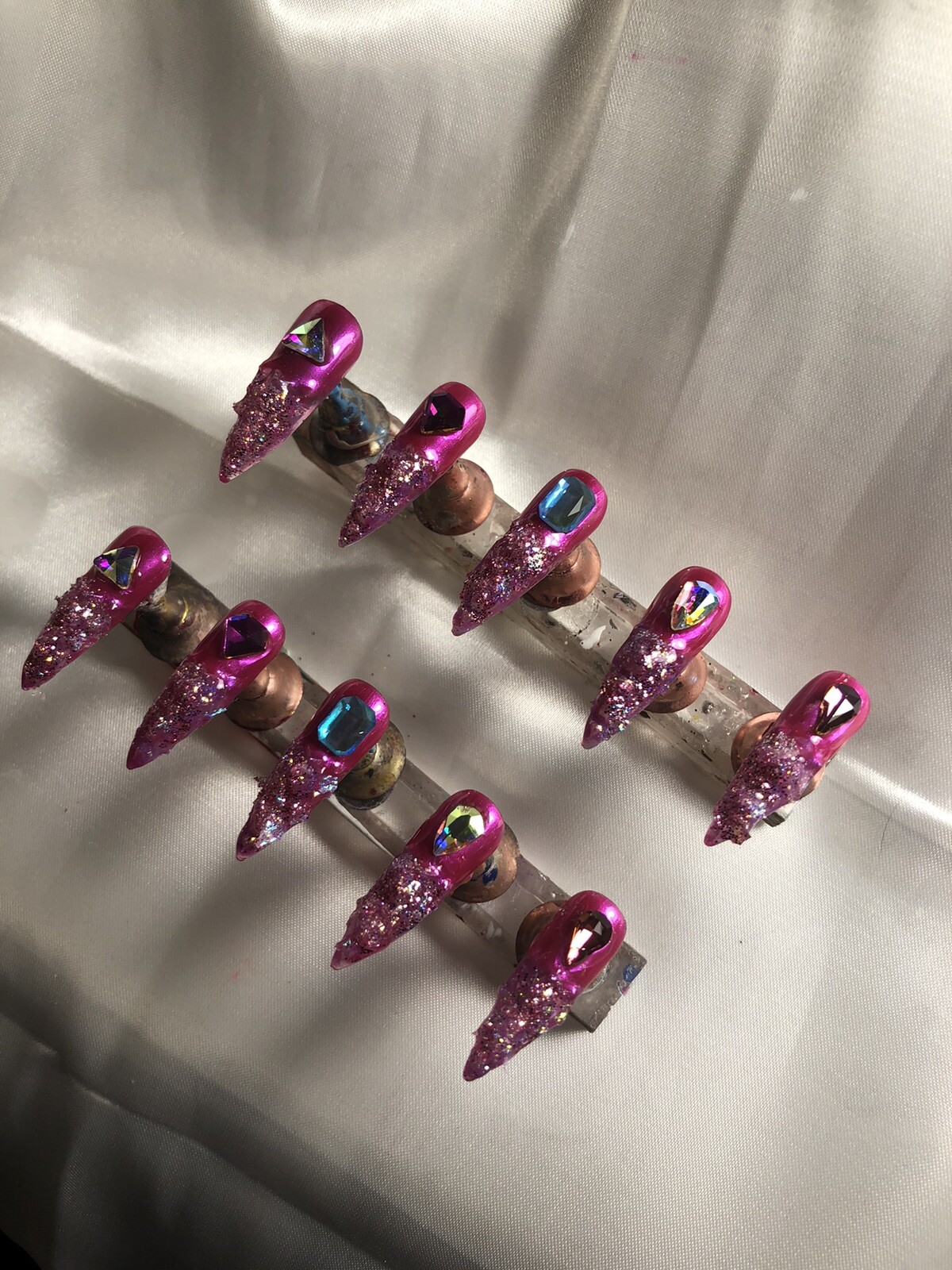 Z NAILZ! Gorgeous Set Of Custom Handmade Pink Gator CLAWZ!Press On Nails