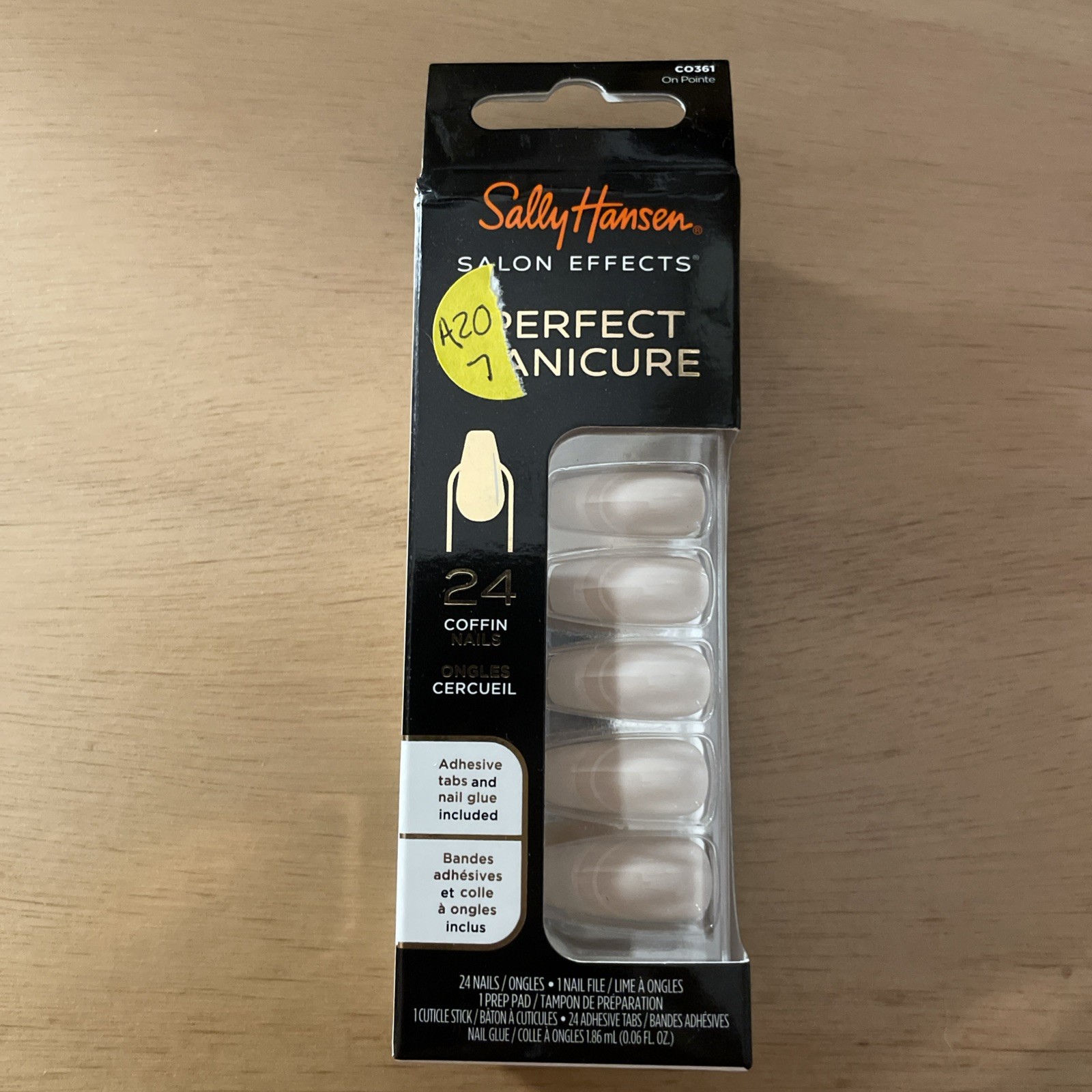 New Sally Hansen Salon Effects Perfect Manicure 24 Press-On Nails Coffin W/Glue