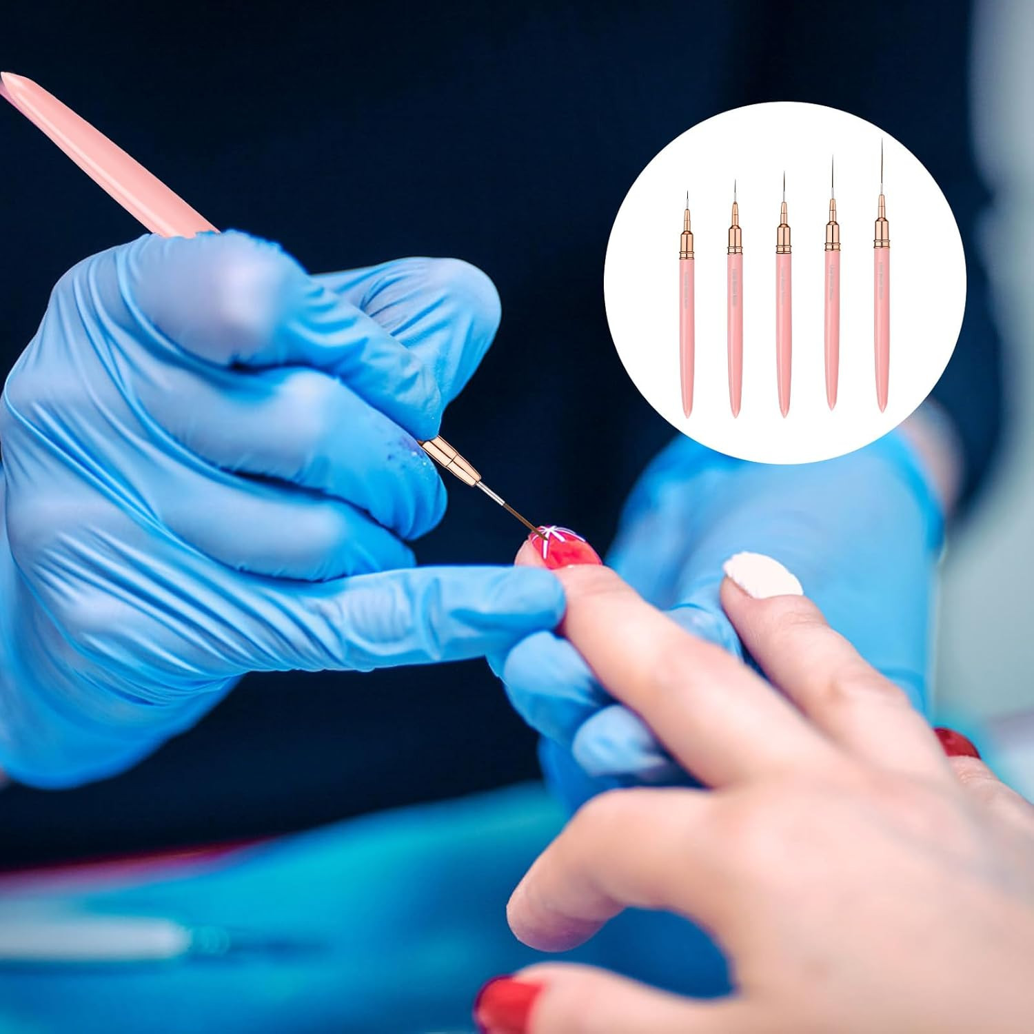 5Pcs Nail Art Pens, Fine Nail Art Liner Brushes Set Thin Detail Fingernails Draw