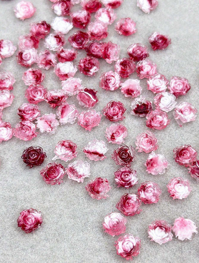 20Pcs Nail Art Jewelry Charm Flatback Resin Camellia Rose Flower Decor DIY NH25