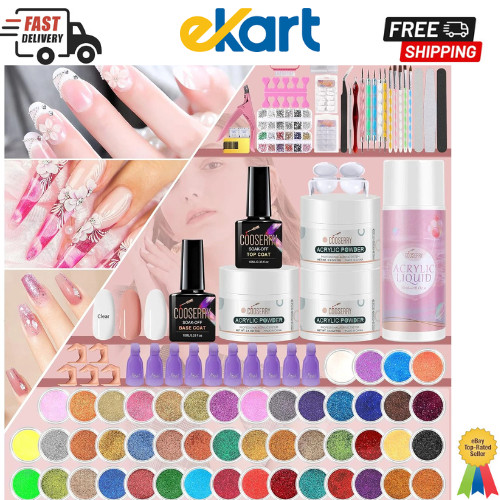 115 In Acrylic Nail Kit 48 Colors of Glitter Acrylic Powder And Liquid Manicure