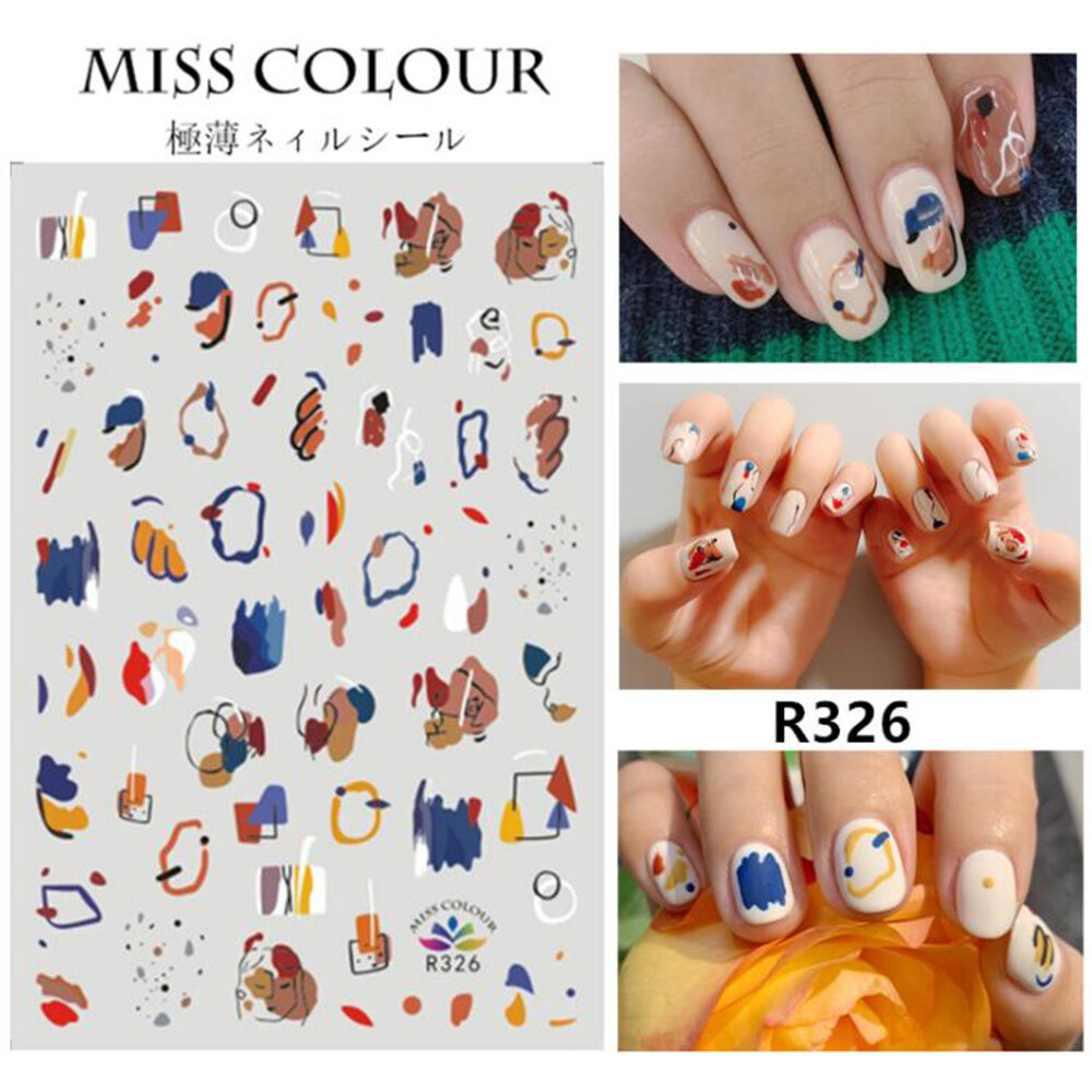 Abstract Oil Painting Nail Stickers Nail Art Decal Waterproof Tip Decoration New