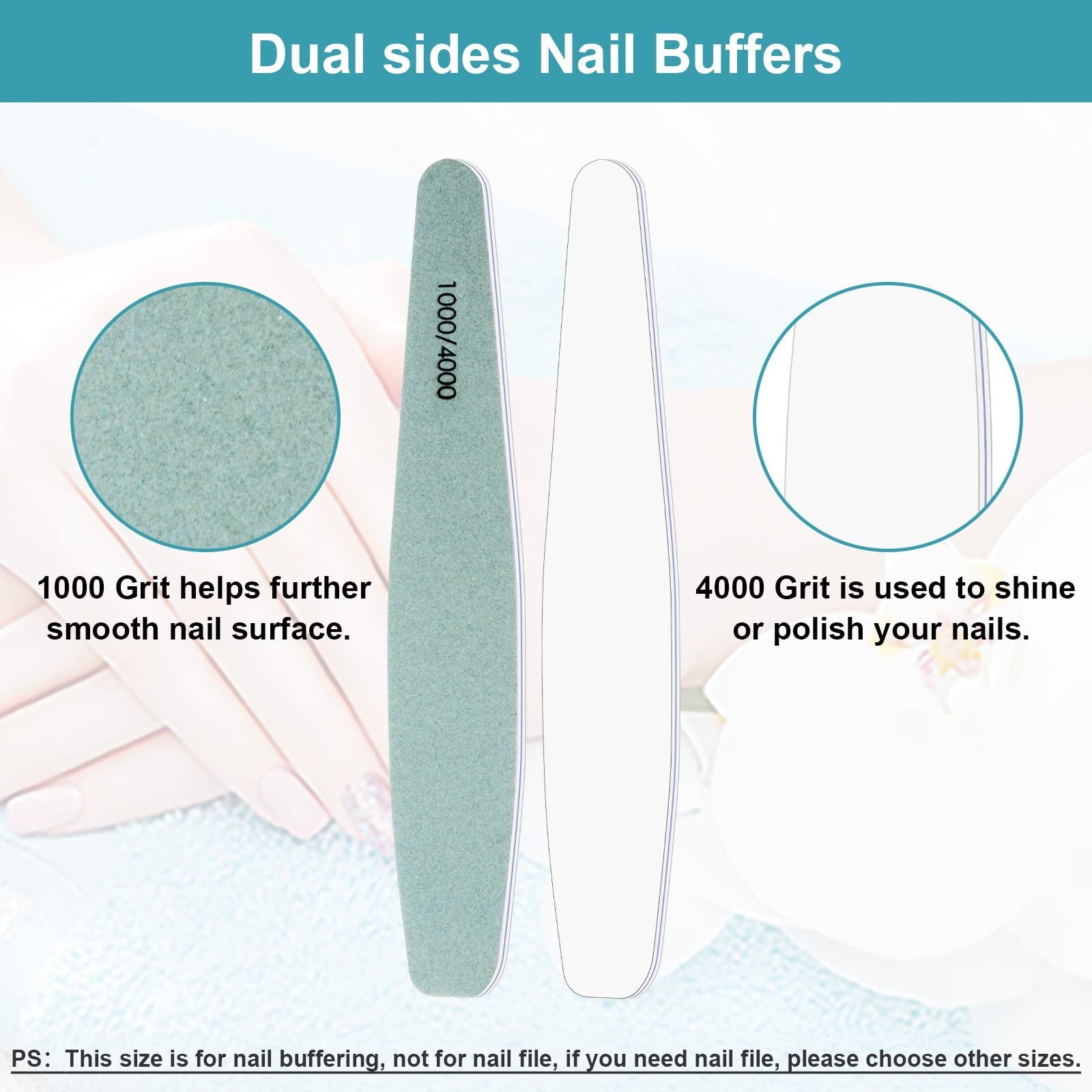 Diesisa 15pcs 1000/4000 Grit Nail Files for Natural Nails, Emery Boards for N…
