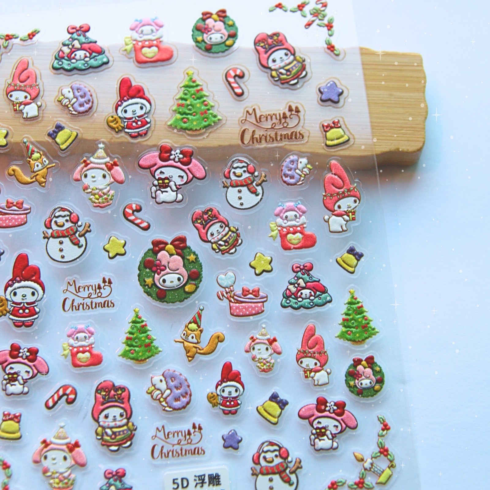 Christmas Kawaii Nail Stickers 3D Nail Stickers Nail Supplies for DIY Nail