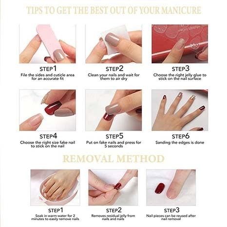 Gradient Fake Nails Long Coffin Press on Nails French Nails Tips superb 21