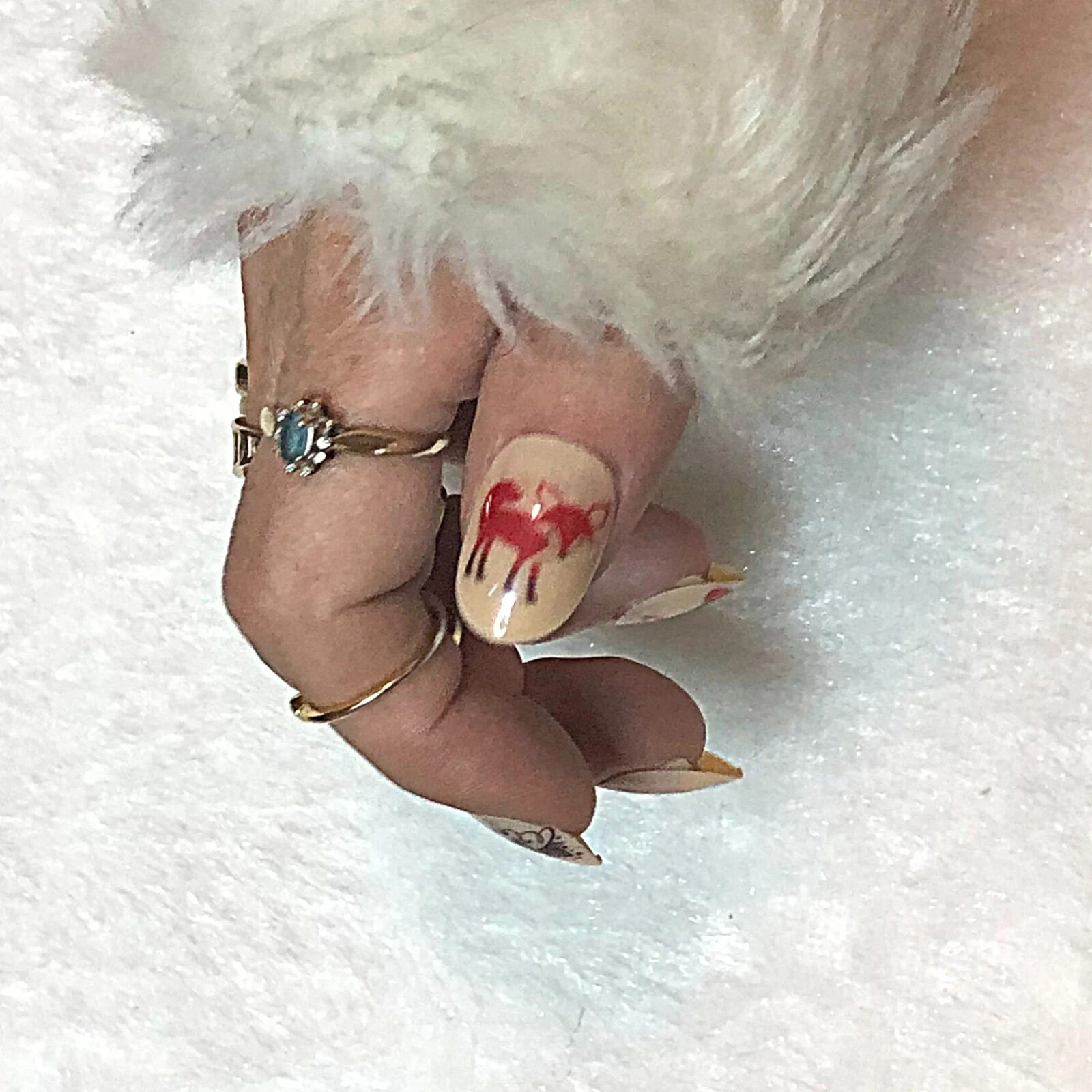 Red Foxes Press-On Nail Set – Short Round (Size 0-9)