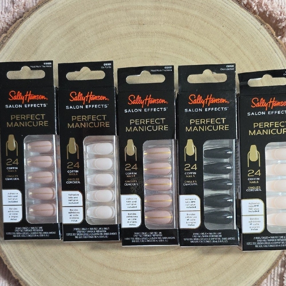 Sally Hansen Salon Effects Perfect Manicure, Set Of 5 Coffin Nails, New