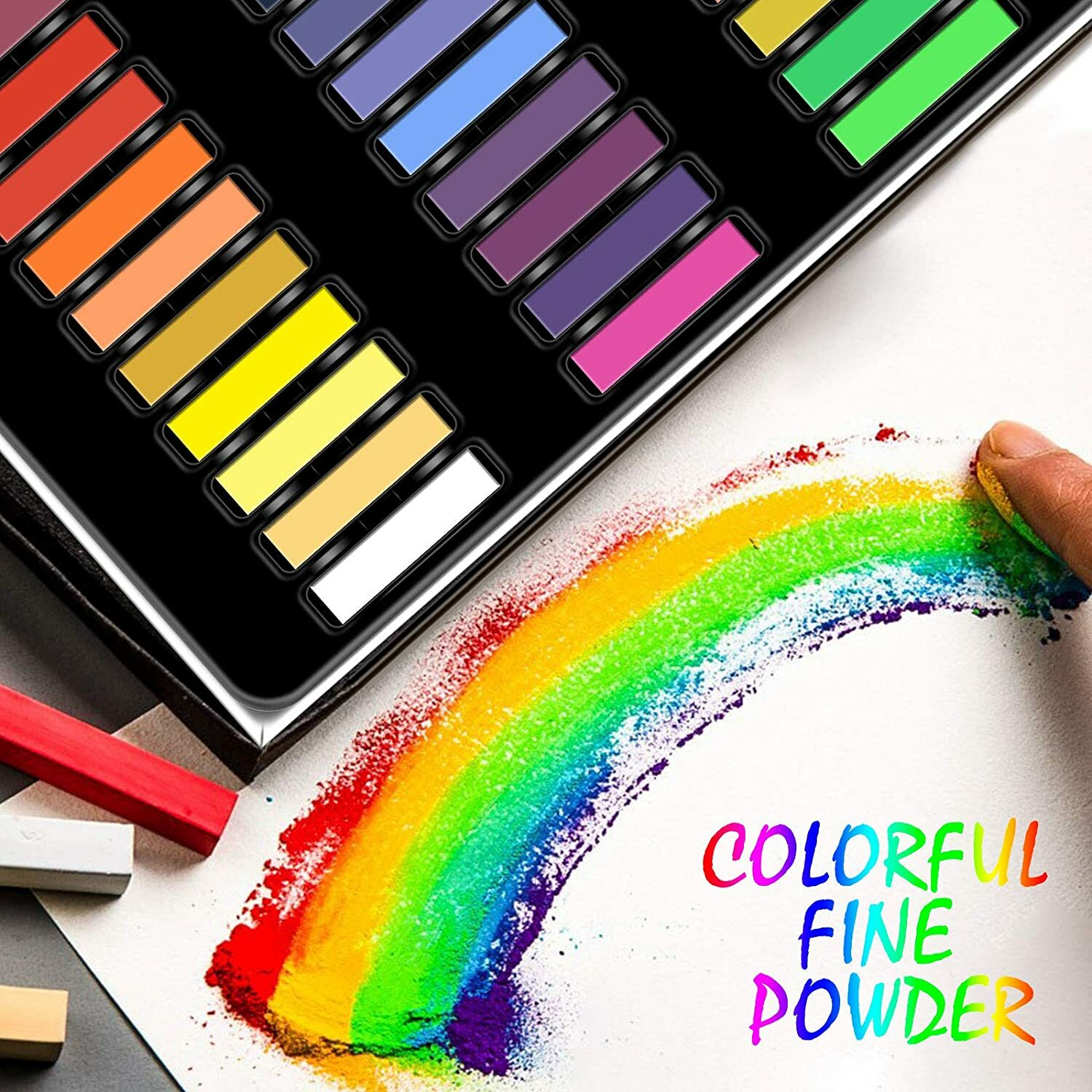 Soft Pastel Nail or hair Chalks for Acrylic Powder – Colorful Non-