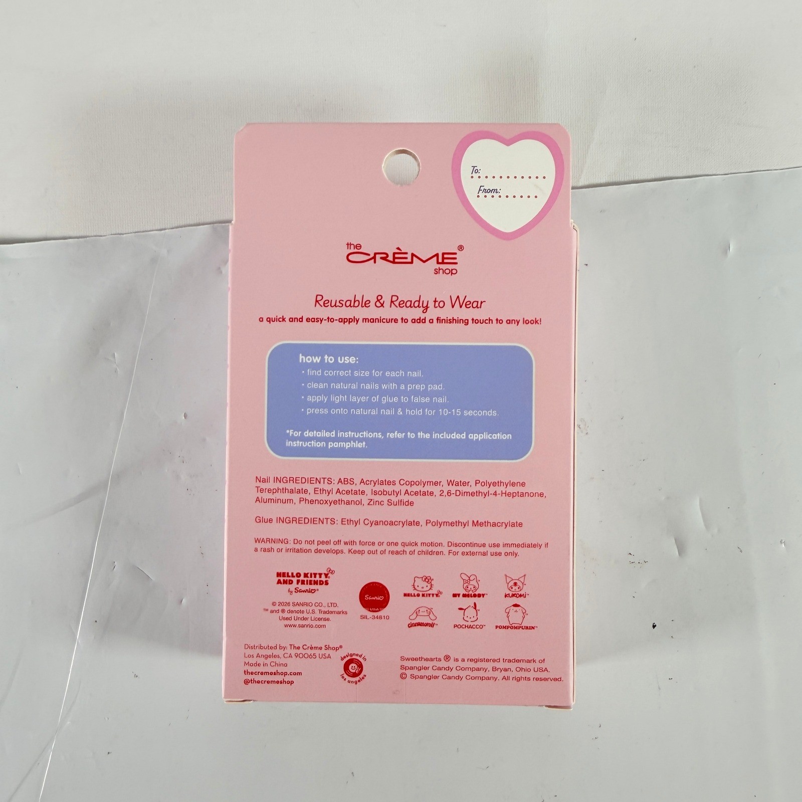 Hello Kitty and Friends Sweethearts Press-On Nails Reusable Medium Almond Set