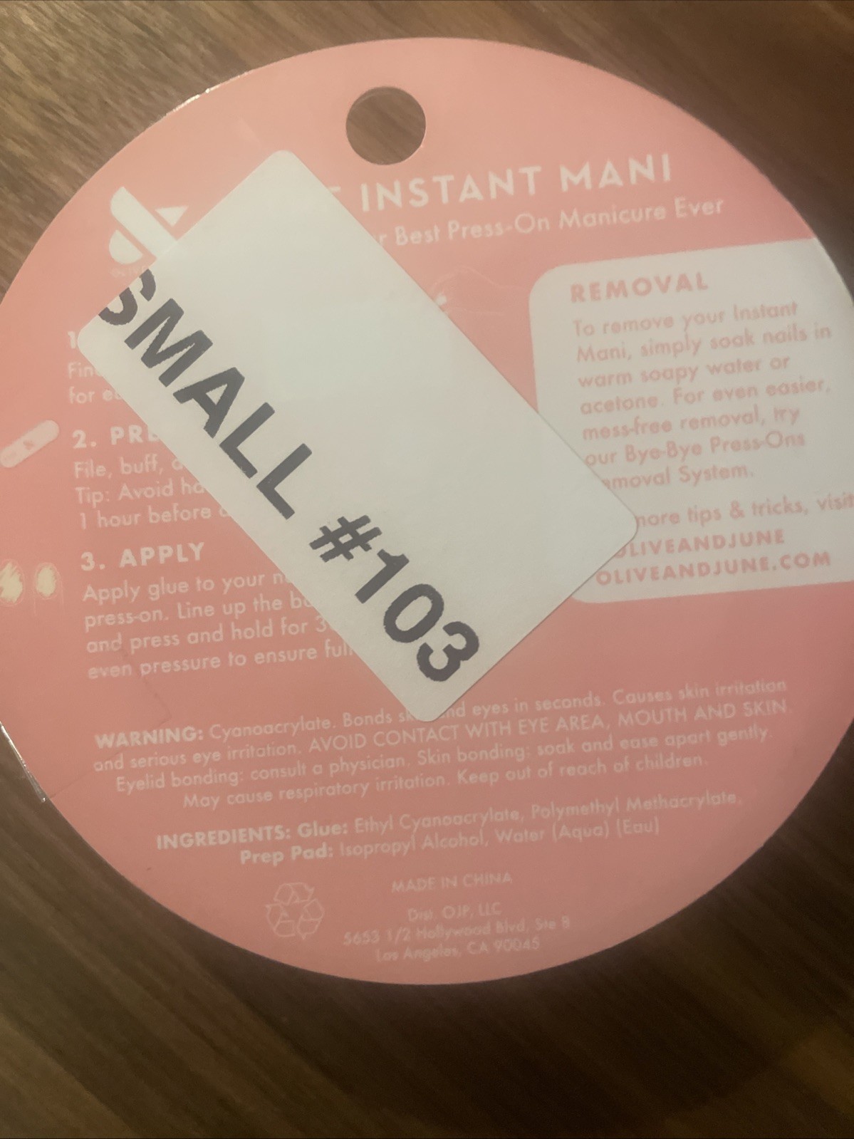 Olive & June Instant Mani Press-On Nails Short, 42 Nails w Glue