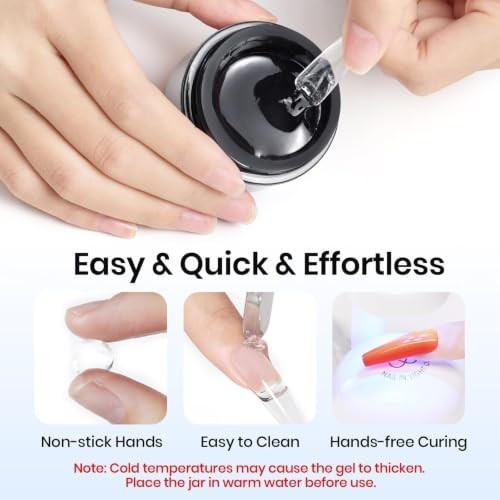 Beetles 30g Solid Nail Glue Gel for Press On Nails Clear UV LED Cured Adhesive