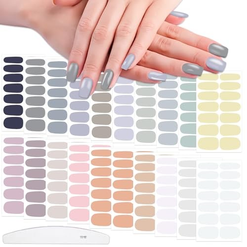 20 Sheets Light Color Series Nail Strips for Women KIT1 Light Color Solid
