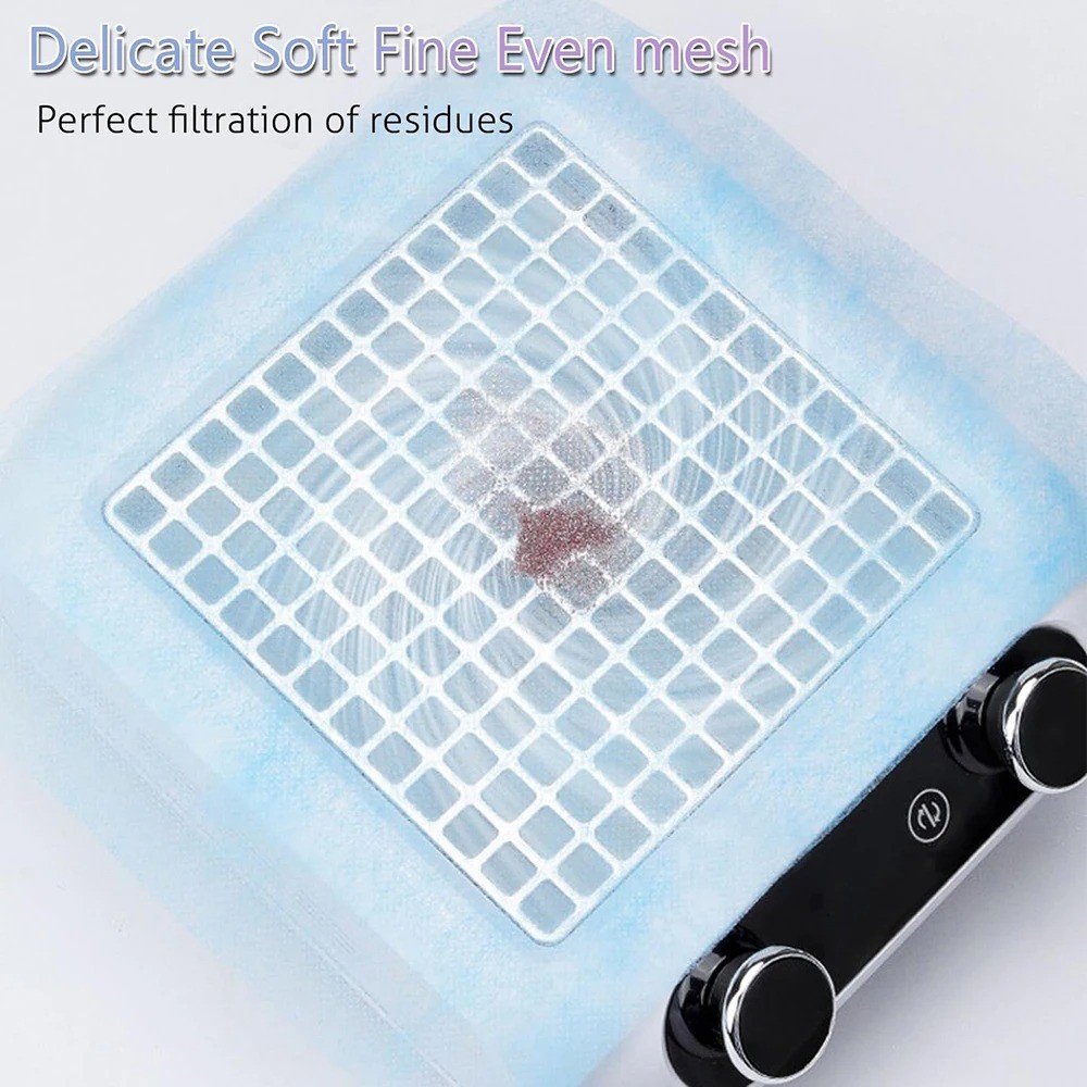 100pcs Disposable Nail Dust Collector Filter Paper | Non-Woven | Pink/Blue/White