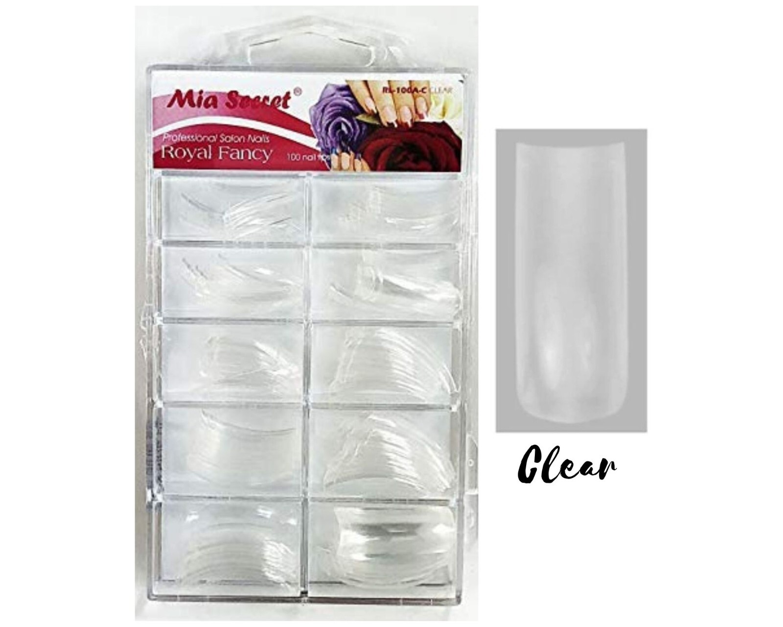 Mia Secret Professional Salon Nails Royal Fancy (Clear 100 Nail Tips)