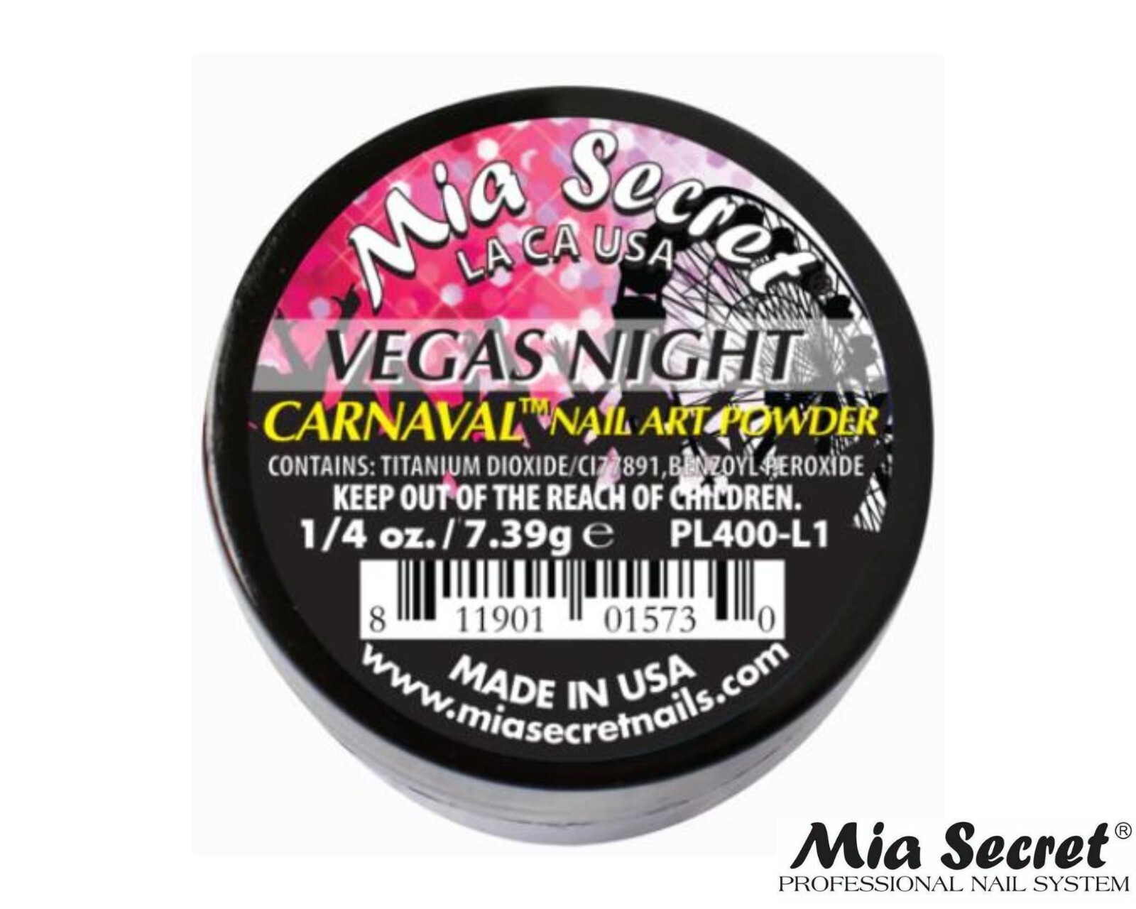 Mia Secret Nail Art Powder Carnaval Collection (VEGAS NIGHT) 1/4oz