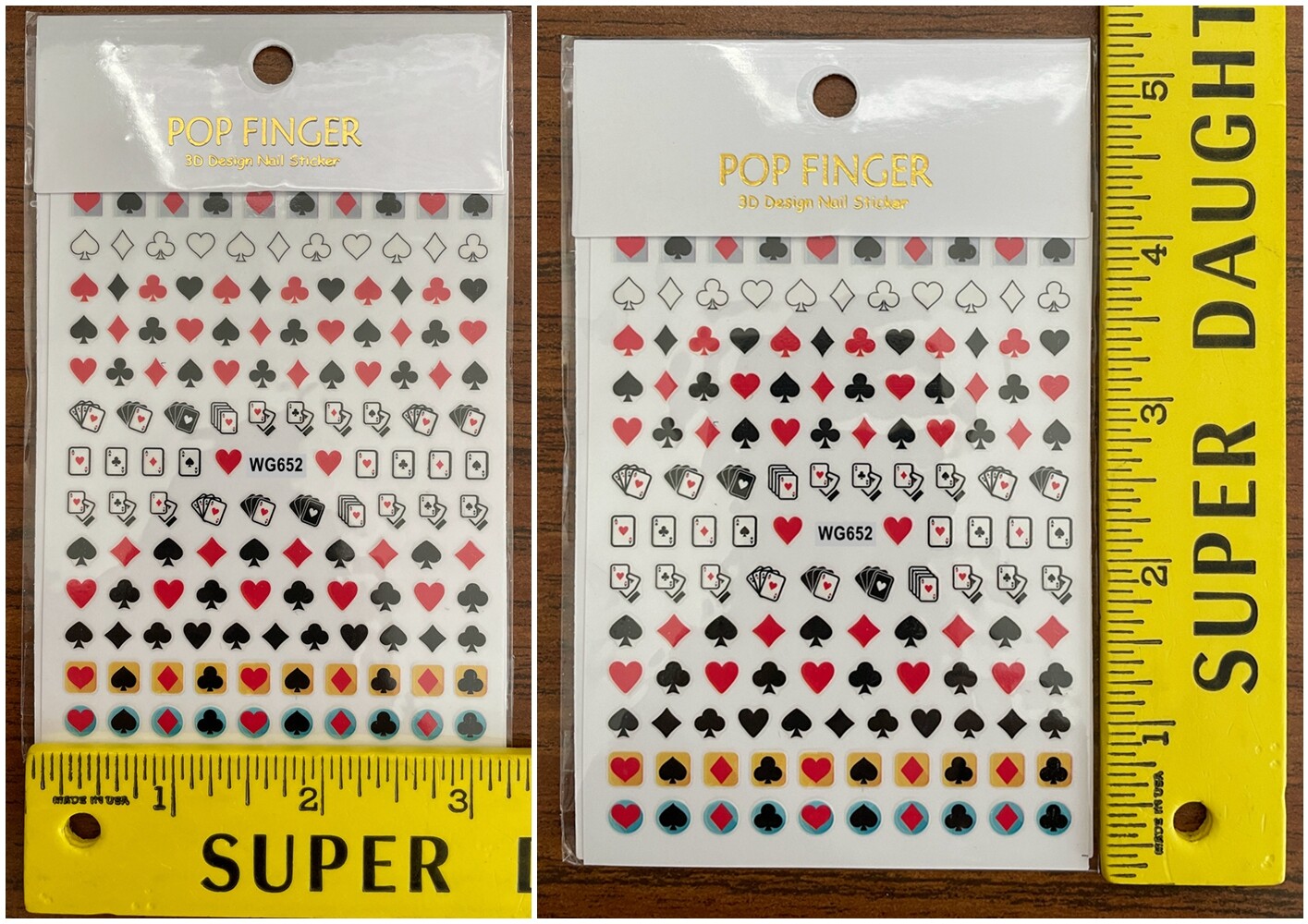 Poker Nail Sticker Card Jokers Clubs Hearts Spades Diamonds Game Time Decal