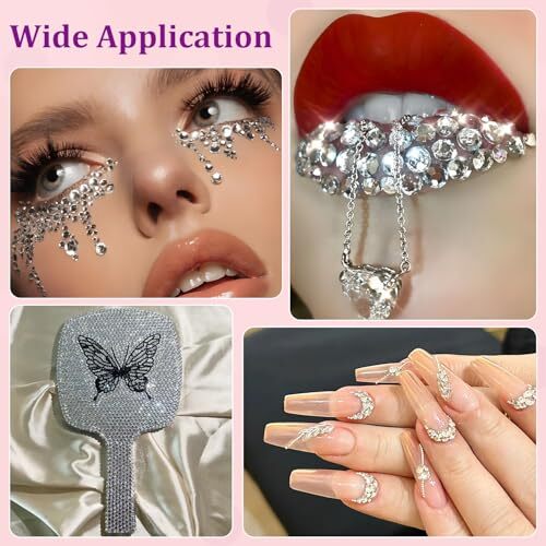 16000Pcs Resin Rhinestones for Crafting, Clear Medium Pack with Glue 01 Clear