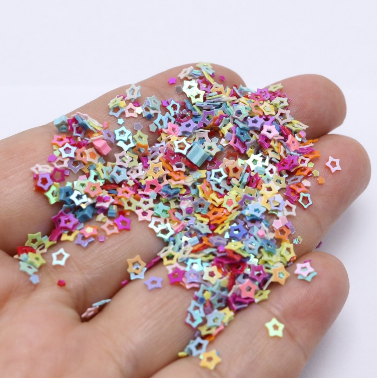 250 Gram Mixed Color Hollow Star Sequins Loose Tiny 3mm Nail Art Tips Crafts