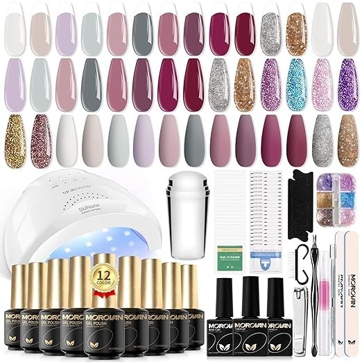 Morovan Professional Nail System Nail Gel Polish Kit GM46