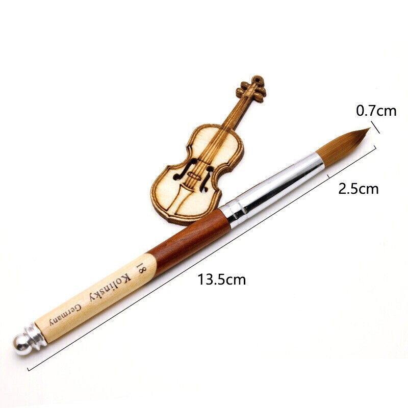 Acrylic Kolinsky Brushes Nail Art Brush Wood Crimped Size 18 Same day Shipping