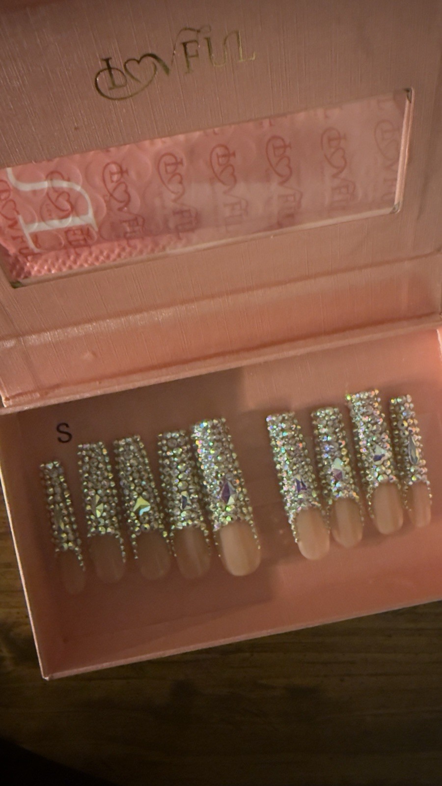 Lovful H27 Long Square Acrylic Press On Nails Size Med