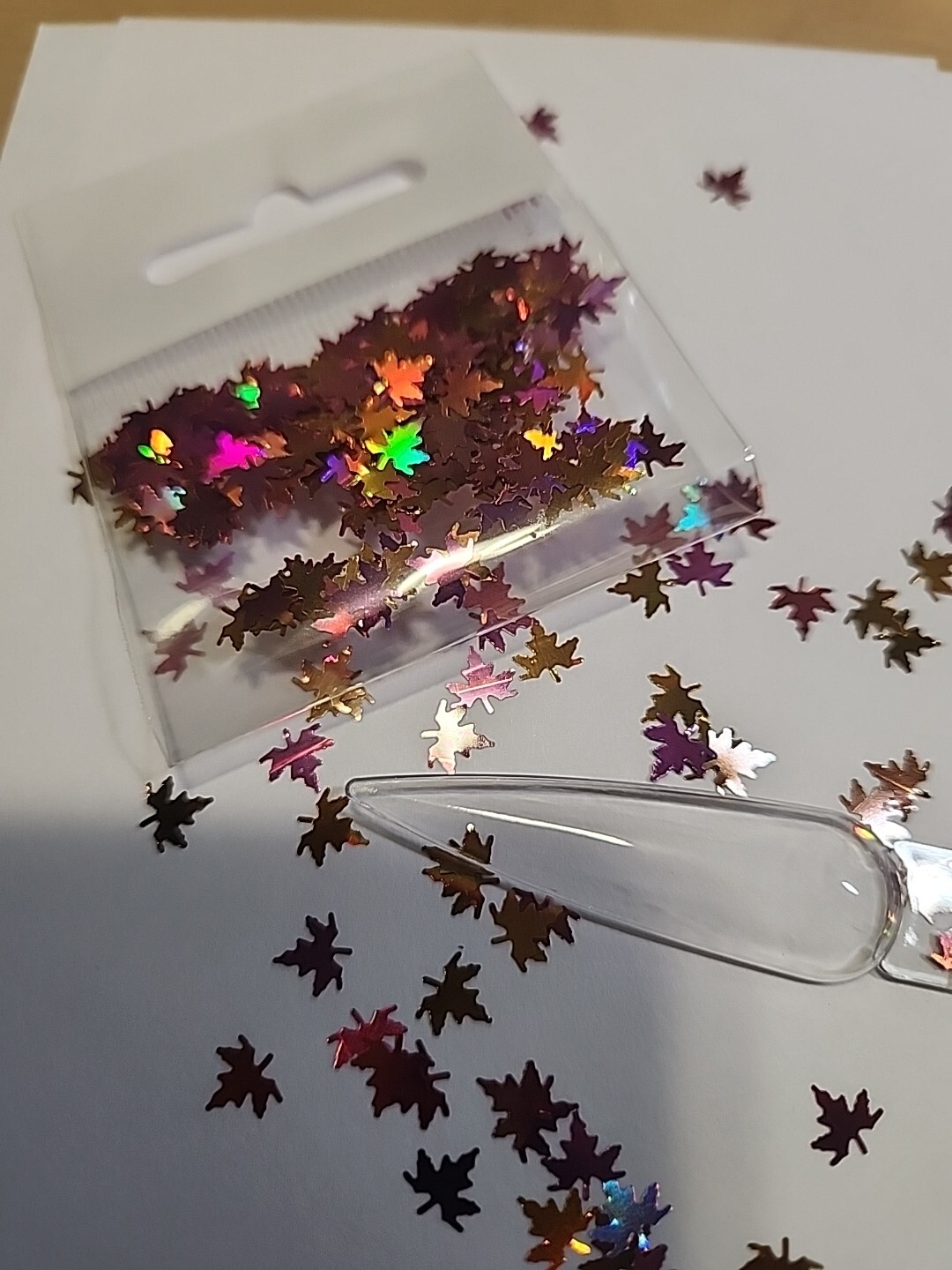 Maple Leaf Nail Art Glitter HALO Flakes Leaves Autumn 5g bag