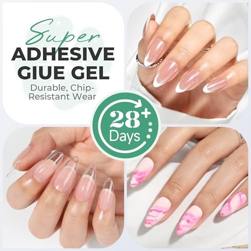 Gel Nail Glue Super Strong: 15ml Nail Glue Gel 6 in 1 for B- Gel Nail Glue 15ml