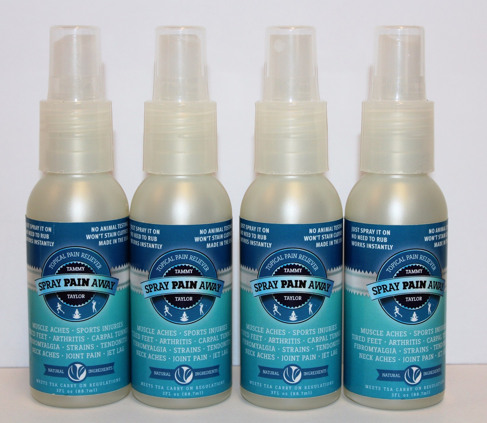 Tammy Taylor Nails – 4 bottles of Spray Pain Away – 3oz/88.7ml