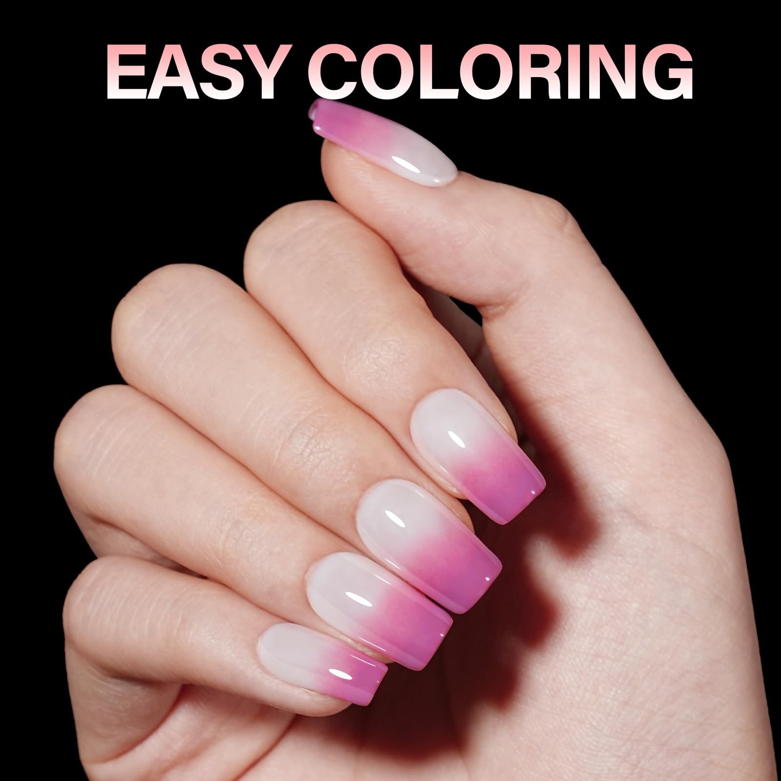 AILLSA Short Square Nail Tips Full Cover Clear Gelly Tips Half Matte