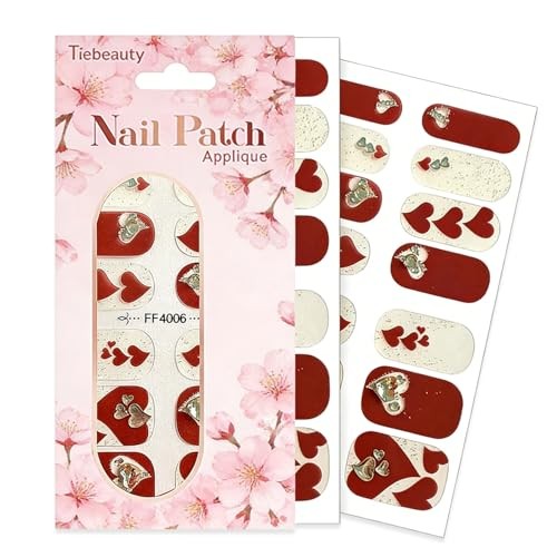1 Sheets Romantic Valentines Day Nail Gel Stickers 3D Heart Nail Stickers-12