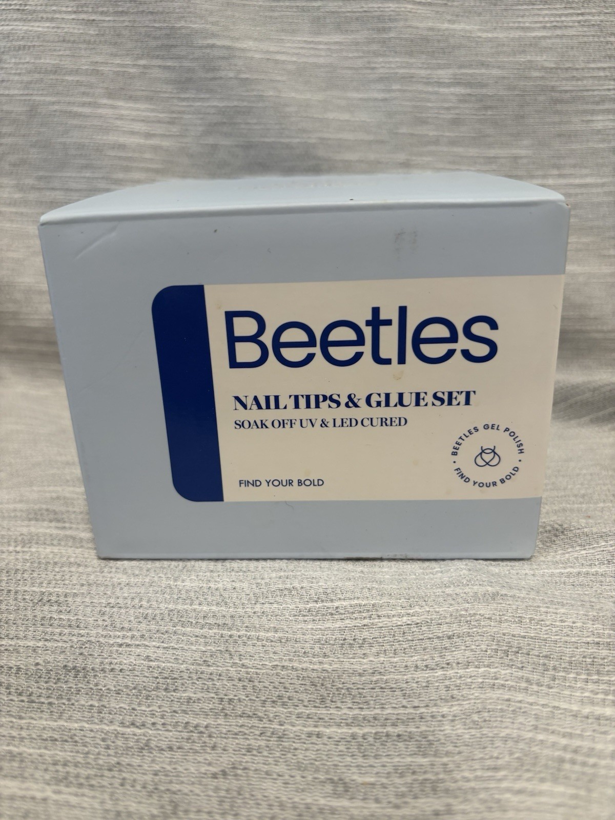 Beetles Light Blue Nails Tips & Glue Set Soak Off UV LED Cured Gel Nail Art