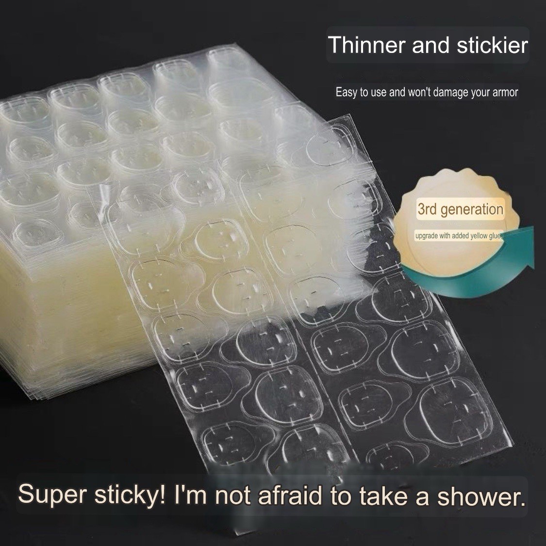 Double-Sided Nail Glue Tape Sticker Adhesive Tabs for Press on Nails 3-39 sheets