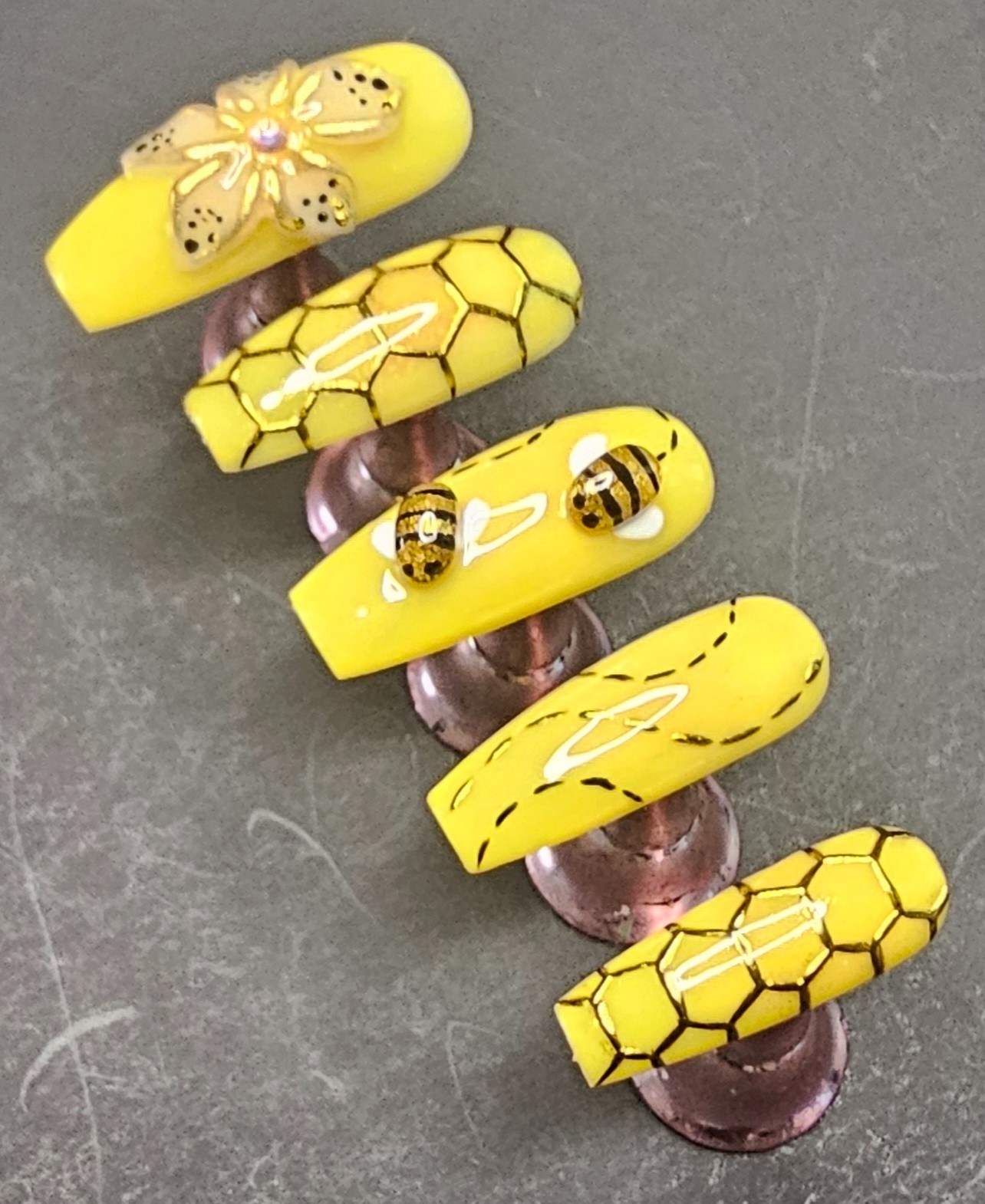 Press-On Nail Set #84: Bee Happy