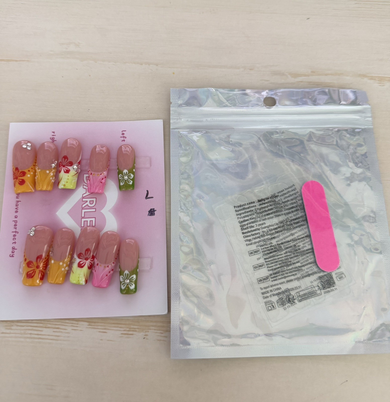 press on nails handmade size large