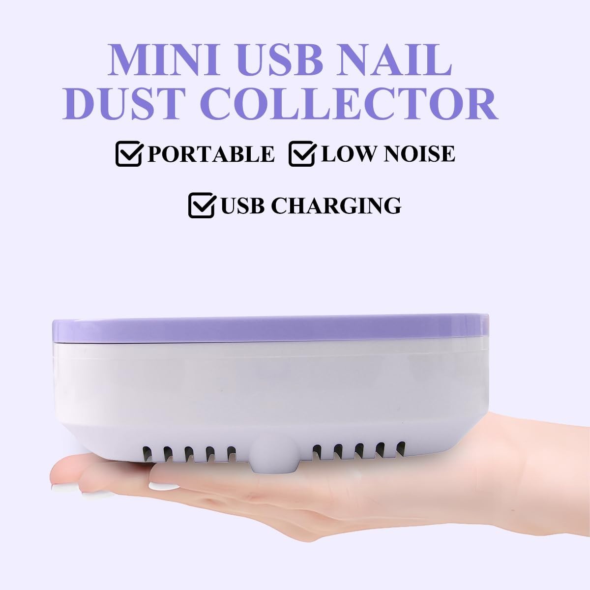 Compact Purple Nail Vacuum Cleaner – Strong Suction for Clean Manicure Spaces