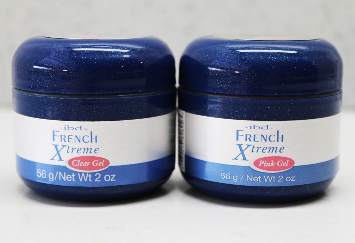 IBD Builder French XTREME CLEAR Gel + PINK Gel 2 oz / 56 g UV Gels Set -SHIP 24H