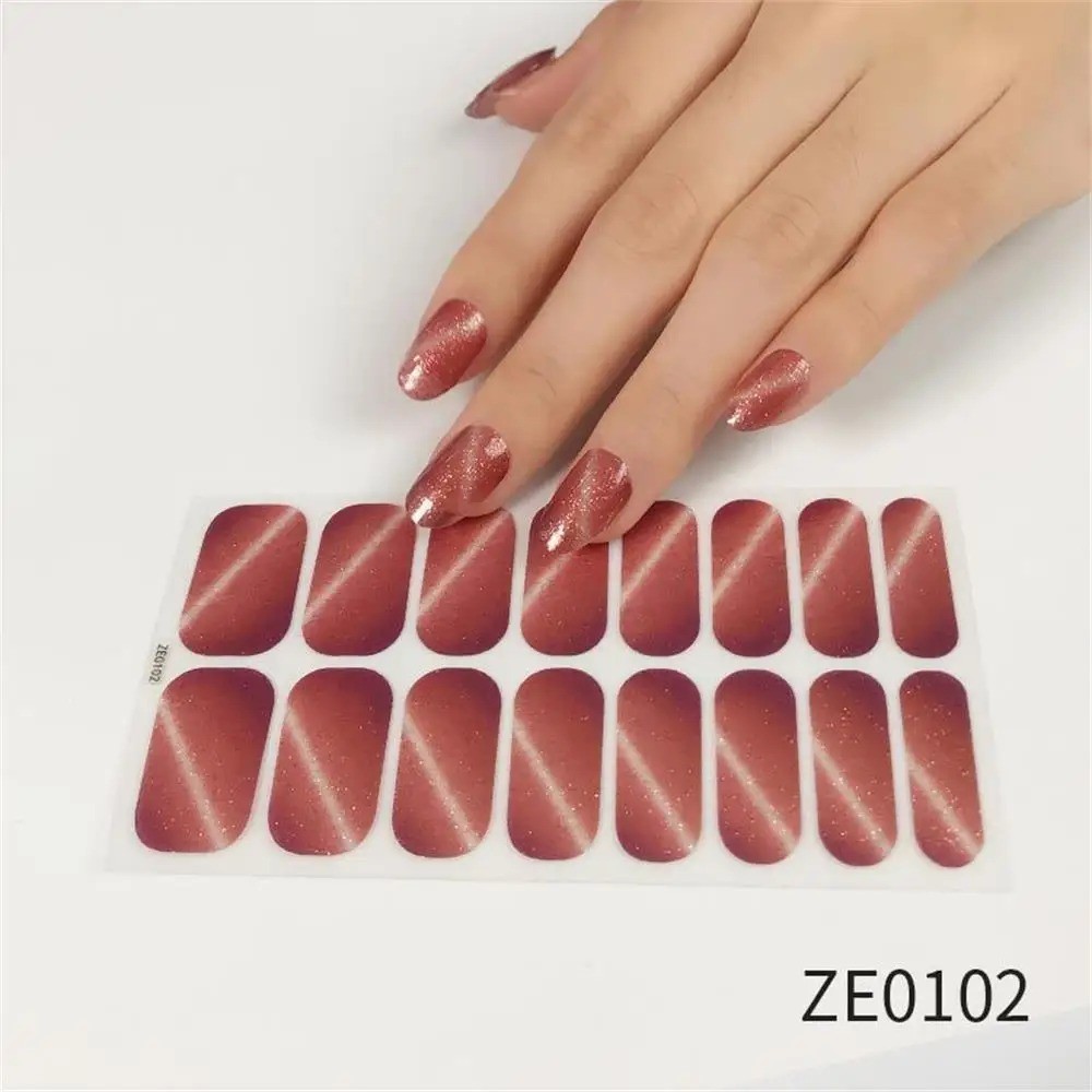Full Size Nail Wraps Stickers Polish Look Art Self Stick Strips USA