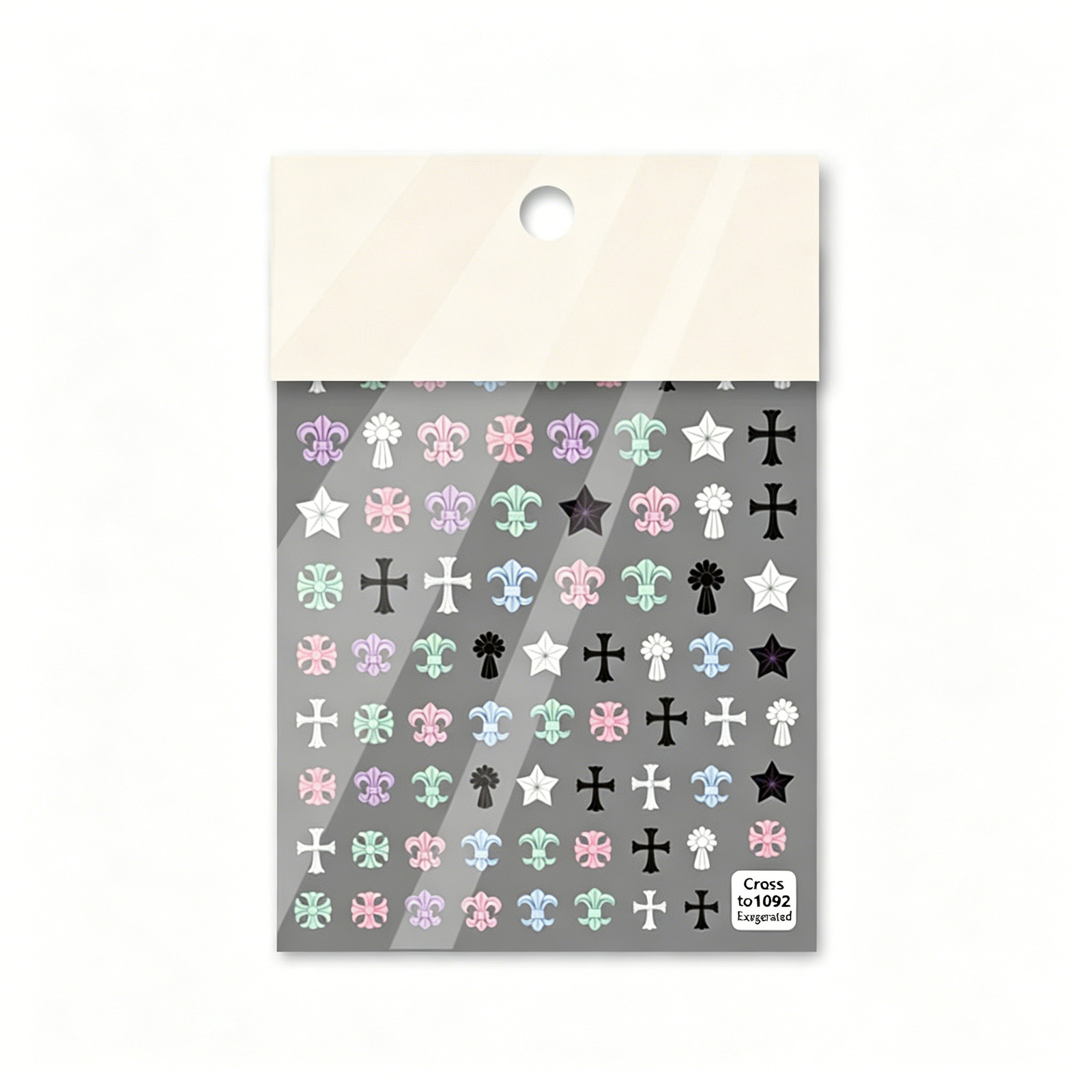 Embossed Nail Stickers Cross Retro 2026 New Gothic Dark Style Personalized Decal