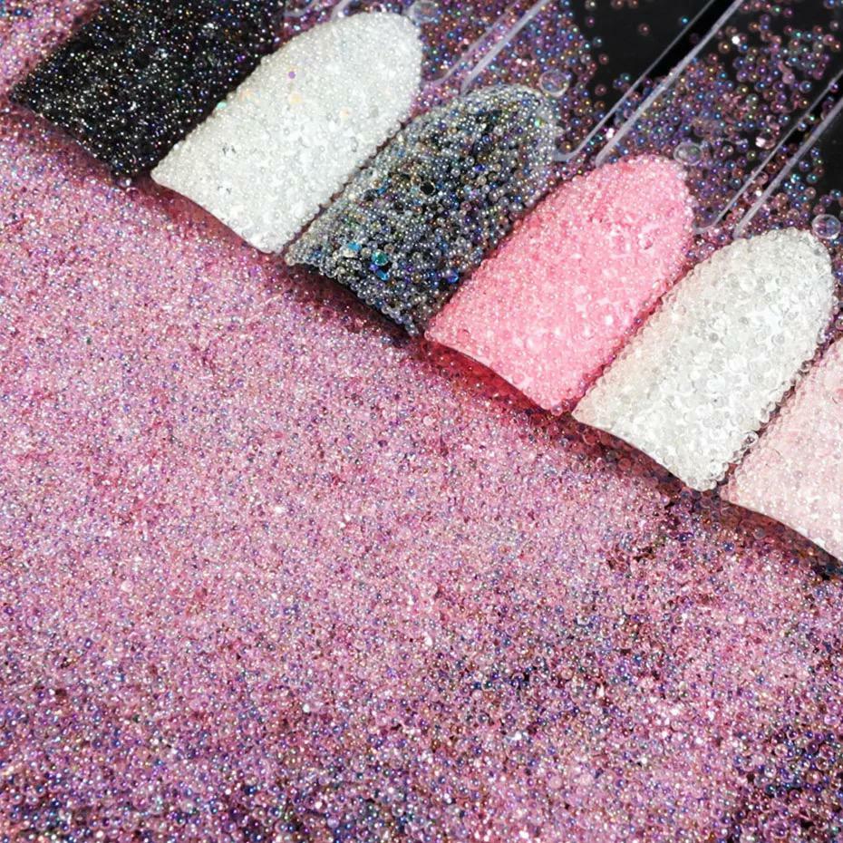 CAVIAR BEADS ROSE GOLD Crystal 3D Micro Ball Pixie Nail Art Decoration Glass UK