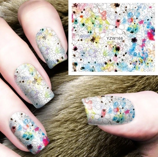 Flower, Floral Nail Art Water Decals DIY Nail Wraps.(Group 2)
