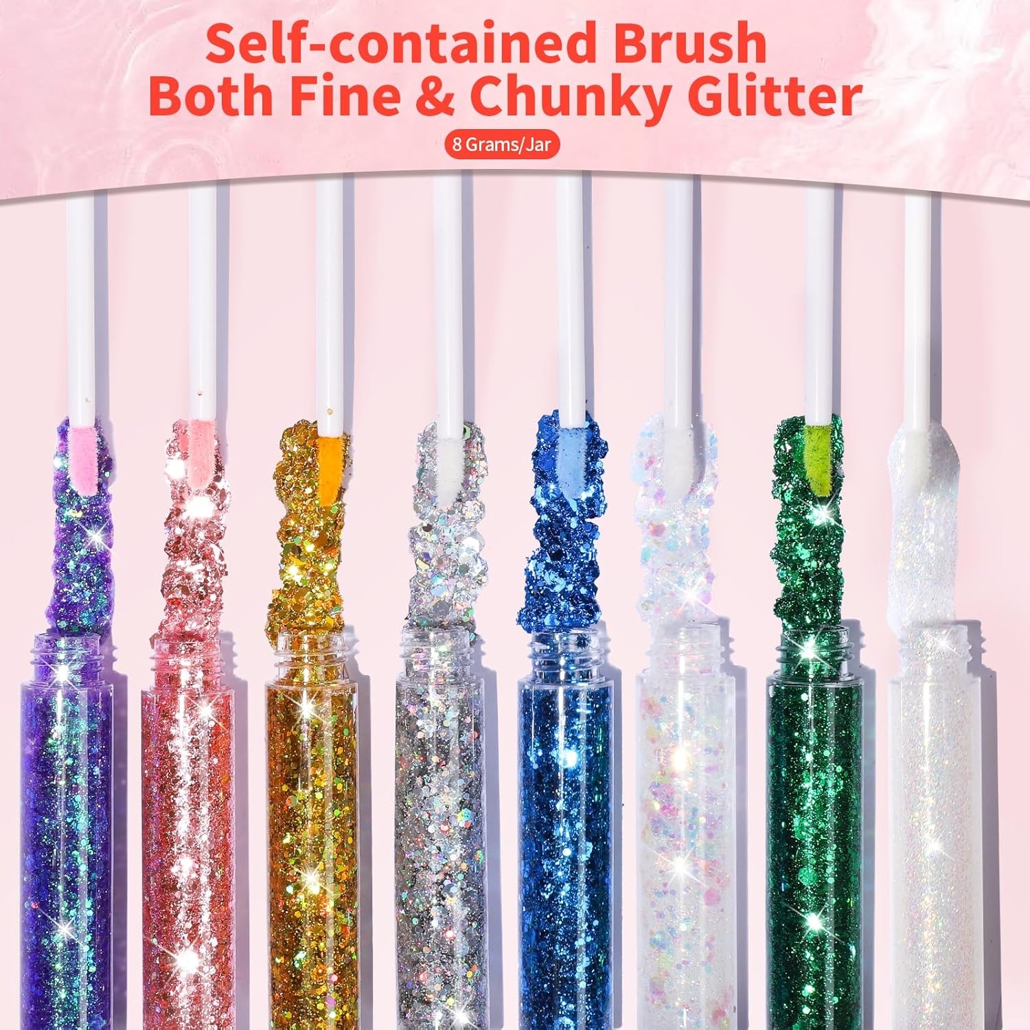 Body Glitter Gel Kit 8 Colors Face Hair Festival Rave Party Makeup Halloween