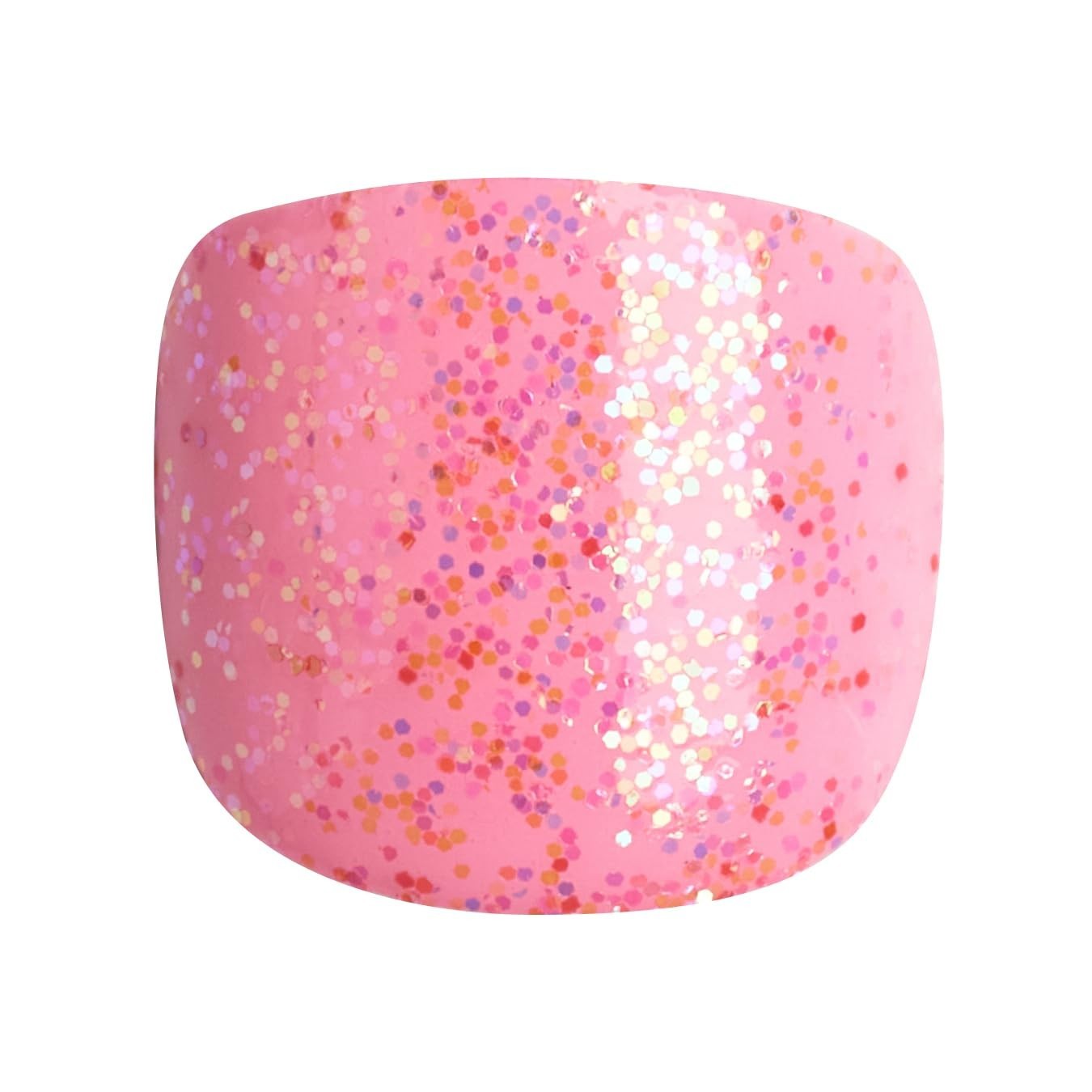 Mini Mani Press On Nails for Kids 20 Short Squoval Glitter Pink No Glue