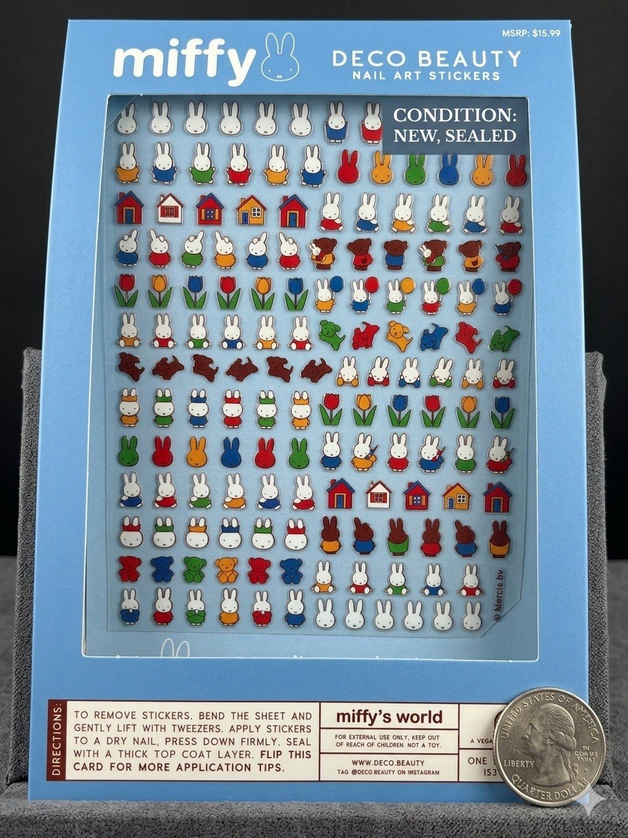 miffy Nail Art Stickers Bling Vegan Cruelty-Free Multicolor Bunny Theme 071