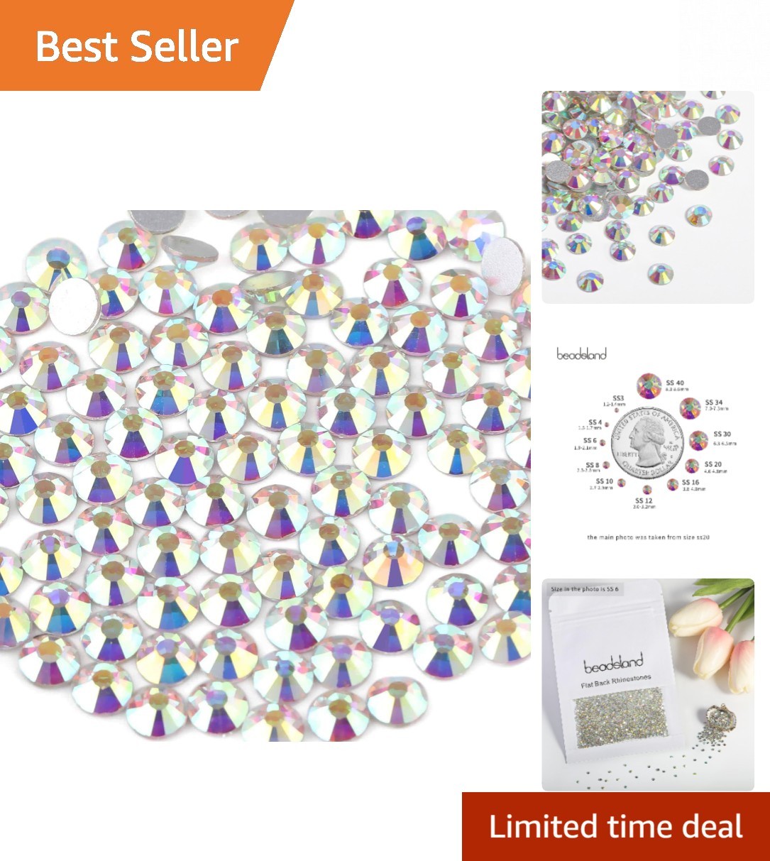 Versatile 1440pcs Crystal AB Flatback Rhinestones SS6 – Shine Bright in Crafts