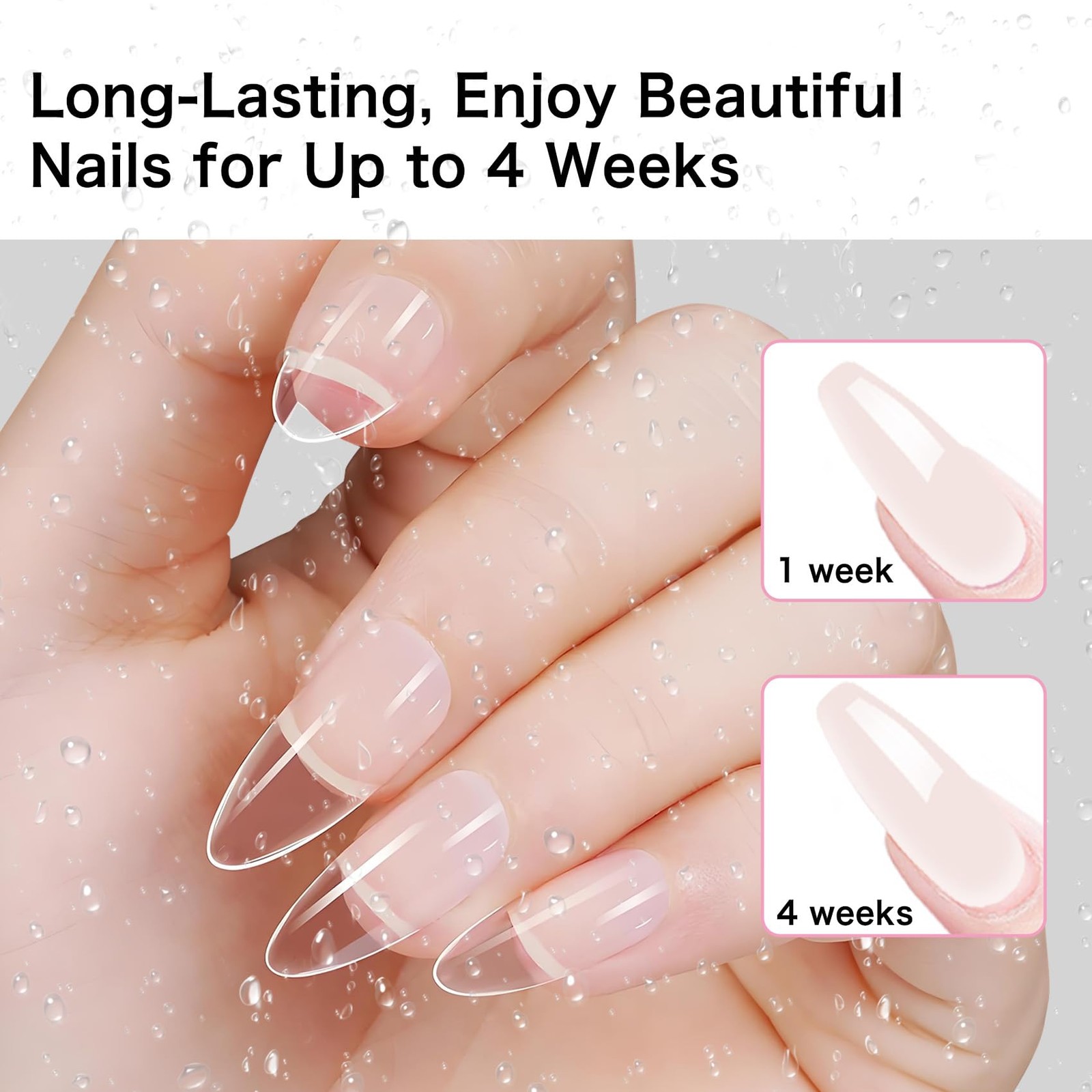 Long Almond Fake Nails: 240PCS Pre Etched Clear Fake Nails Tips 12 Sizes – Ha…