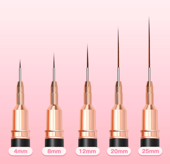 5PCS Metallic Nail Art Liner Brushes Set – Fine Detail, Thin Line and DIY Design
